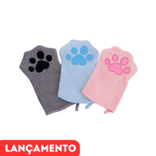 Luva de Microfibra para Banhos em Cães