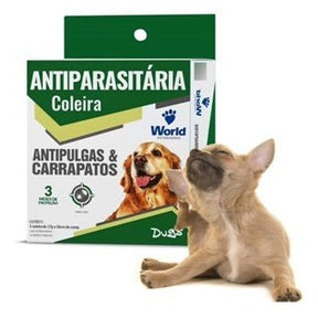 Kit 3 Coleiras Antipulgas e Carrapatos p/Cães 17g c/ 56cm - Patadourada