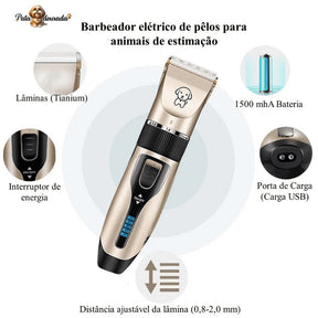 KIT MÁQUINA DE TOSAR PROFISSIONAL PETBUDY🐾 - Patadourada